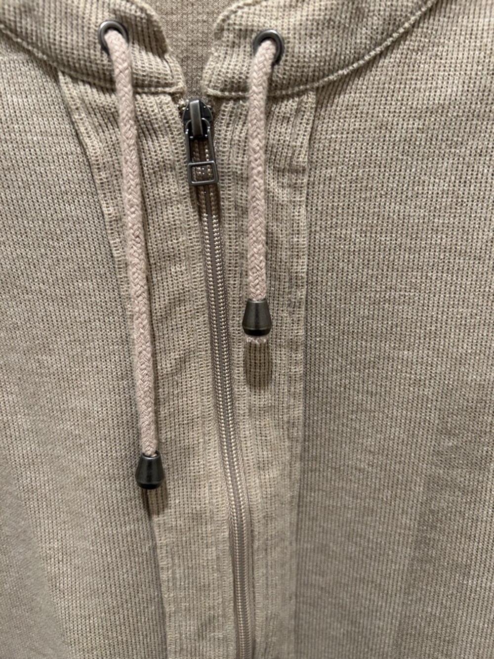 Rebecca Malone Taupe Zip-Up Knit Cardigan - Picture 3 of 3